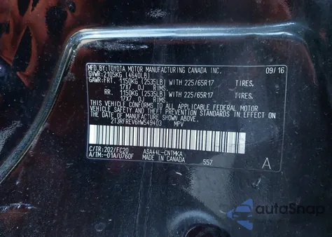 2017 Toyota Rav4 Xle from USA, damaged, VIN 2T3RFREV6HW549403